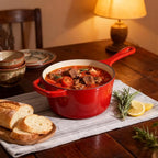 1.75QT Enameled Cast Iron Sauce Pan, Enameled Saucepan with Lid, Small Dutch Oven Cooking Kitchen Pot, Nonstick & Heavy Duty for Cooking Pasta Sauce, Gravy, Puddings, Marinate, Boiling - Red