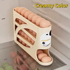 4-Tier Rolling Egg Storage Container for Refrigerator Holds 30 Eggs Organizer Rack Large Capacity Kitchen & Fridge Storage Box