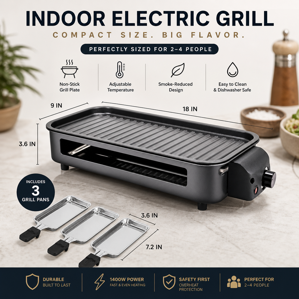 DonBBQ Electric Smokeless Indoor Grill
