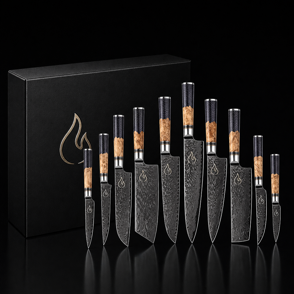Damascus 10-Piece Knife Set