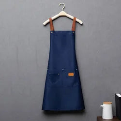 Kitchen Apron Waterproof Cross Adjustable Webbing Restaurant Bar Barbershop Work Apron
