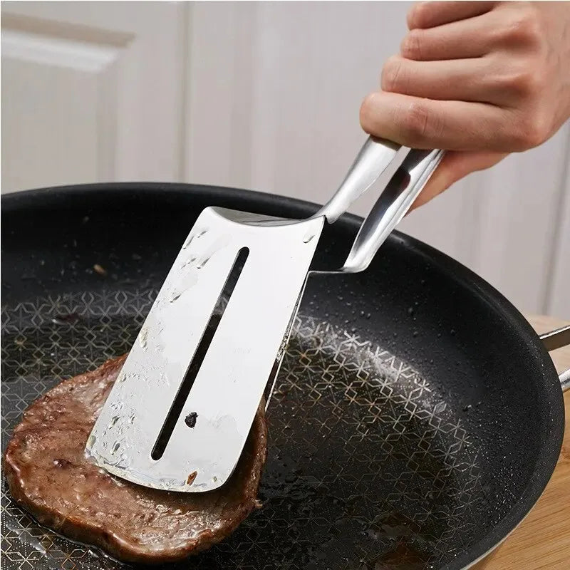 Stainless Steel Frying Shovel Clip Multifunctional Steak BBQ Tongs Frying Fish Spatula Clip Household Kitchen Tool Bread Clip