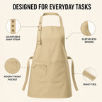 Durable Canvas Chef Apron with 2 Pockets Waterproof Work Apron for Cooking Grilling Painting Tasks Top Rated 2026