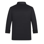 Pro Chef Coat Long Sleeve Durable Kitchen Workwear with Pockets Breathable Black Uniform for Restaurant  Cafe Catering Staff