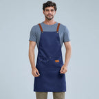Kitchen Apron Waterproof Cross Adjustable Webbing Restaurant Bar Barbershop Work Apron