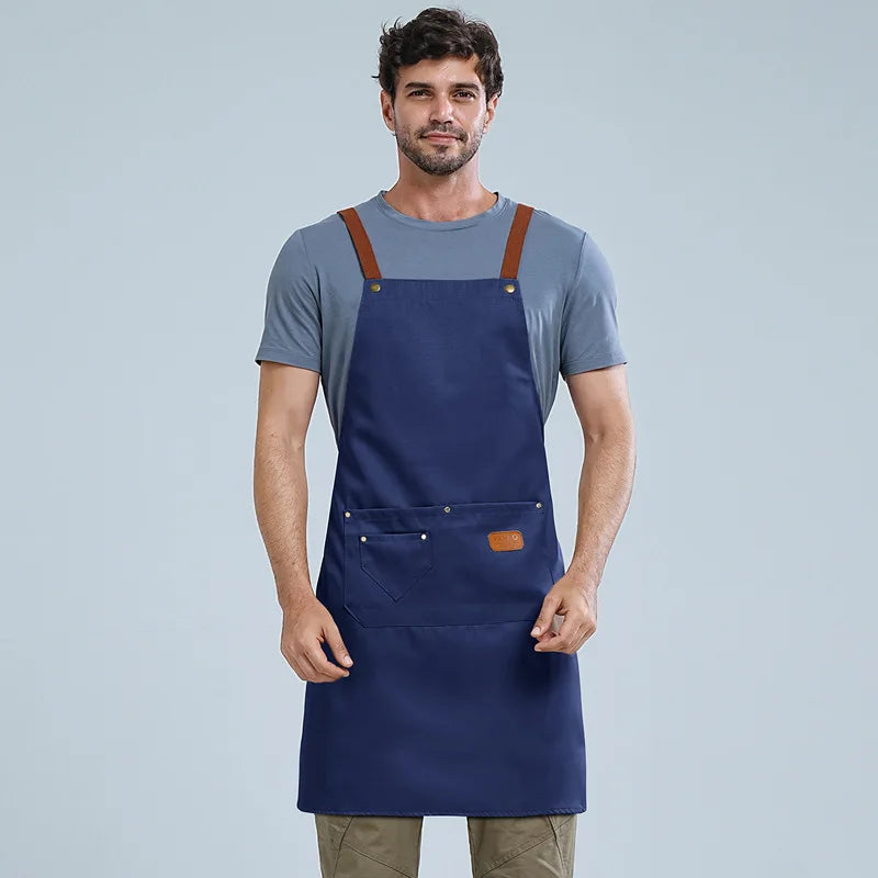 Kitchen Apron Waterproof Cross Adjustable Webbing Restaurant Bar Barbershop Work Apron