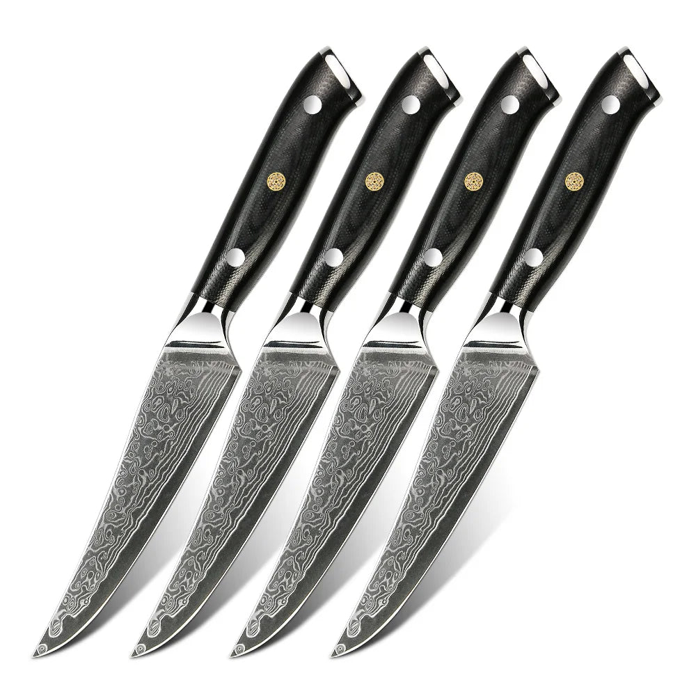 AMBER Japanese Kitchen Knife 67 Layer VG10 Damascus Steel Chef Knife Black G10 Handle Cleaver Steak Sushi Santoku Knives Cooking