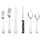 KOOMADE 48Pcs Stainless Steel Cutlery Set Steak Knives Included Mirror Polished Flatware Set Dinner Knife Fork Spoon Tableware Kitchen Utensils Dishwasher Safe For Home Restaurant Party