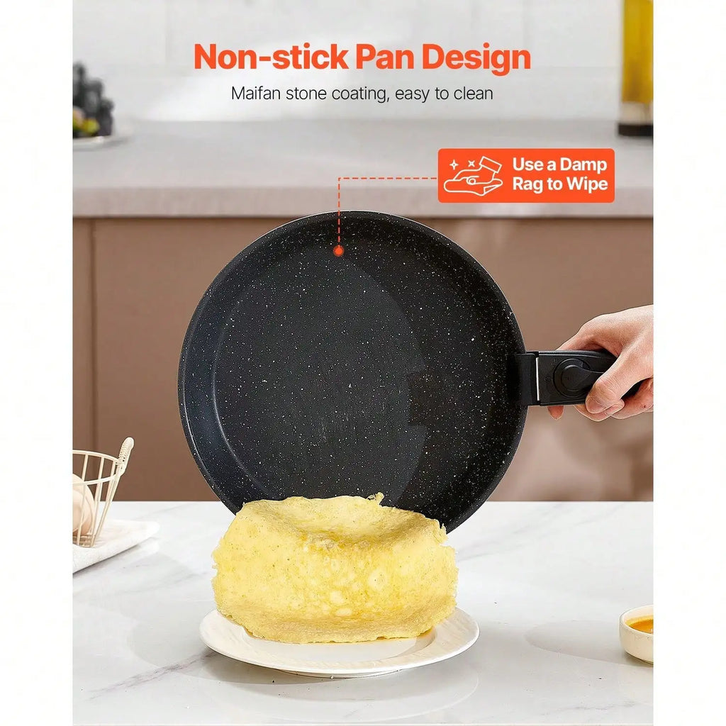 17 Piece Pots And Pans Set, Granite Nonstick Detachable Handle Cookware, Space Saving Induction Cookwares, Kitchen RV Cooking Sets With Frying, Sauce, Saute, Tempered Glass Lid, Oven , Black