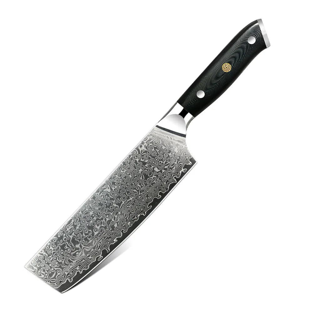 AMBER Japanese Kitchen Knife 67 Layer VG10 Damascus Steel Chef Knife Black G10 Handle Cleaver Steak Sushi Santoku Knives Cooking