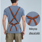 Kitchen Apron Waterproof Cross Adjustable Webbing Restaurant Bar Barbershop Work Apron