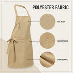 Durable Canvas Chef Apron with 2 Pockets Waterproof Work Apron for Cooking Grilling Painting Tasks Top Rated 2026