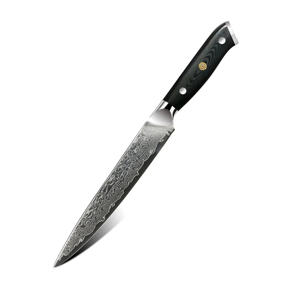 AMBER Japanese Kitchen Knife 67 Layer VG10 Damascus Steel Chef Knife Black G10 Handle Cleaver Steak Sushi Santoku Knives Cooking