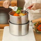 Deep Fryer Pot Clean Minimalist 304 Stainless Steel Deep Fryer Strainer Basket Food Tongs Wooden Handle For Frying Fish Chicken Wings French Fries Shrimp Kitchen Cooking Essentials Housewarming Gift Christmas Decor