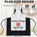 2 Pcs Plus Size Chef Apron, Unisex Professional Apron with 2 Pockets for Cooking, Work, Baking