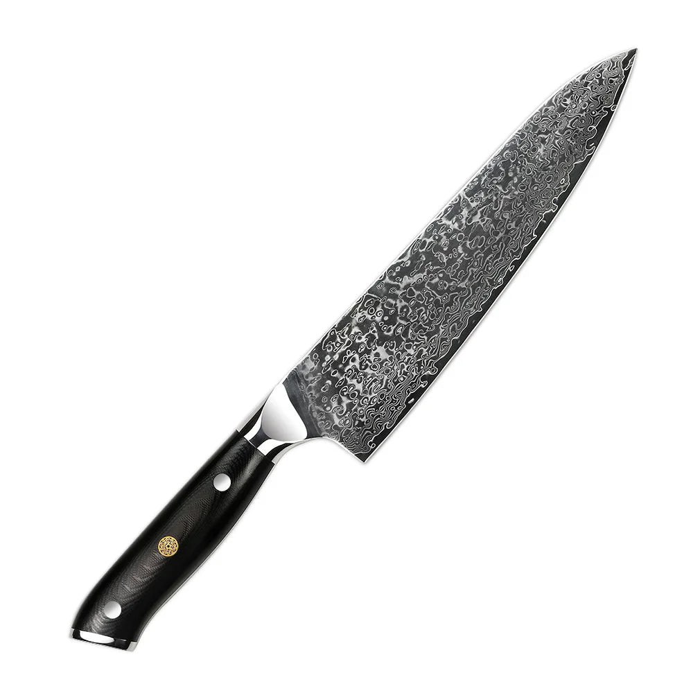 AMBER Japanese Kitchen Knife 67 Layer VG10 Damascus Steel Chef Knife Black G10 Handle Cleaver Steak Sushi Santoku Knives Cooking
