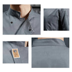 Pro Chef Coat Long Sleeve Durable Kitchen Workwear with Pockets Breathable Black Uniform for Restaurant  Cafe Catering Staff