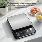 3/5/10kg 0.1g Digital Electronic Kitchen Scale LCD Display Fully Waterproof Stainless Steel Measuring Weighing Baking Tool