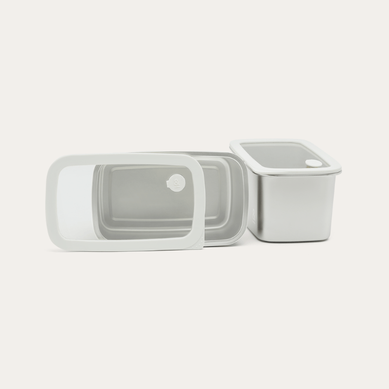 Rectangle Stainless Steel and Glass Containers | 2pk