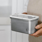 Rectangle Stainless Steel and Glass Containers | 2pk