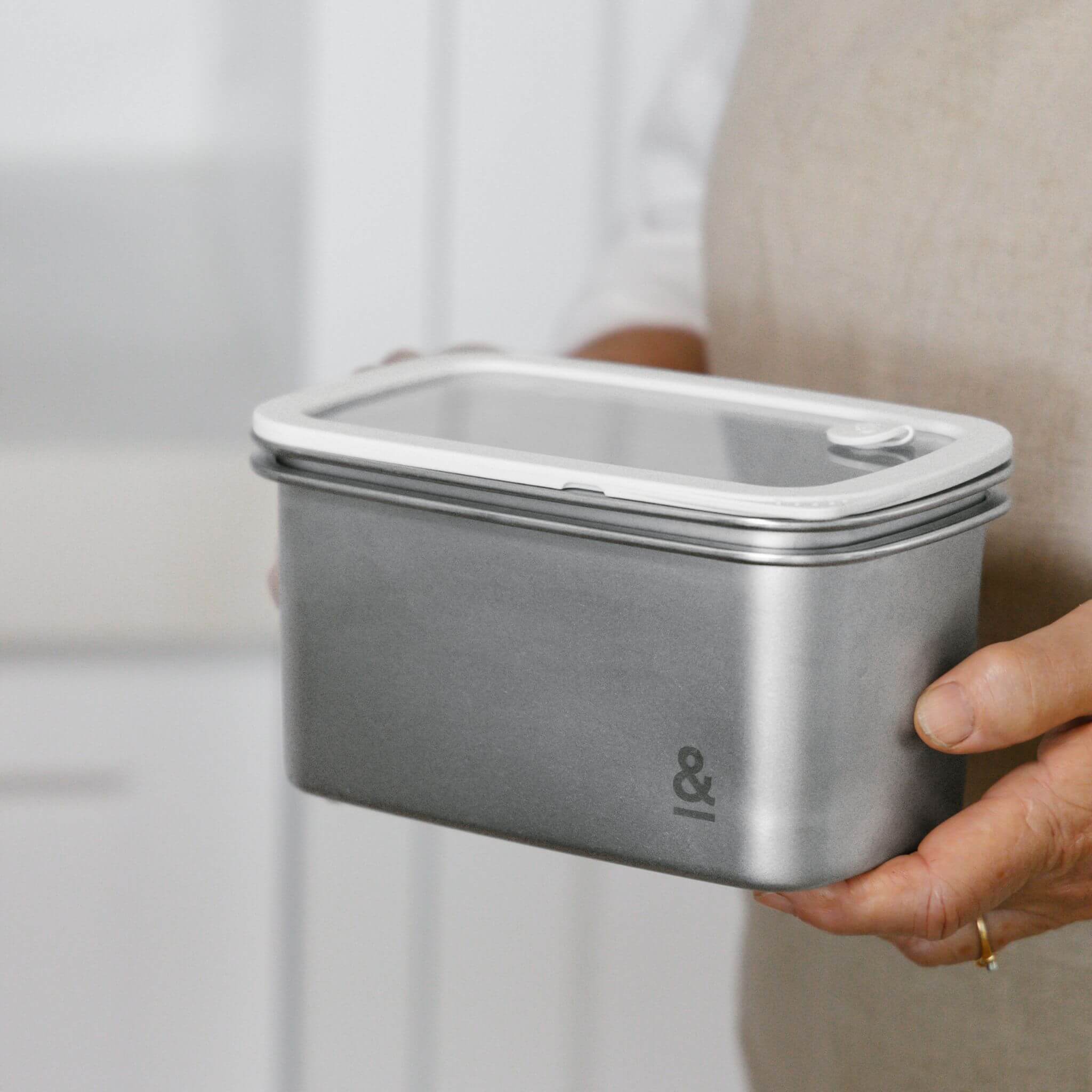 Rectangle Stainless Steel and Glass Containers | 2pk