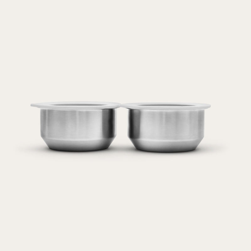 Round Stainless Steel and Glass Dip Bowls