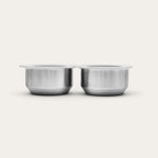 Round Stainless Steel and Glass Dip Bowls