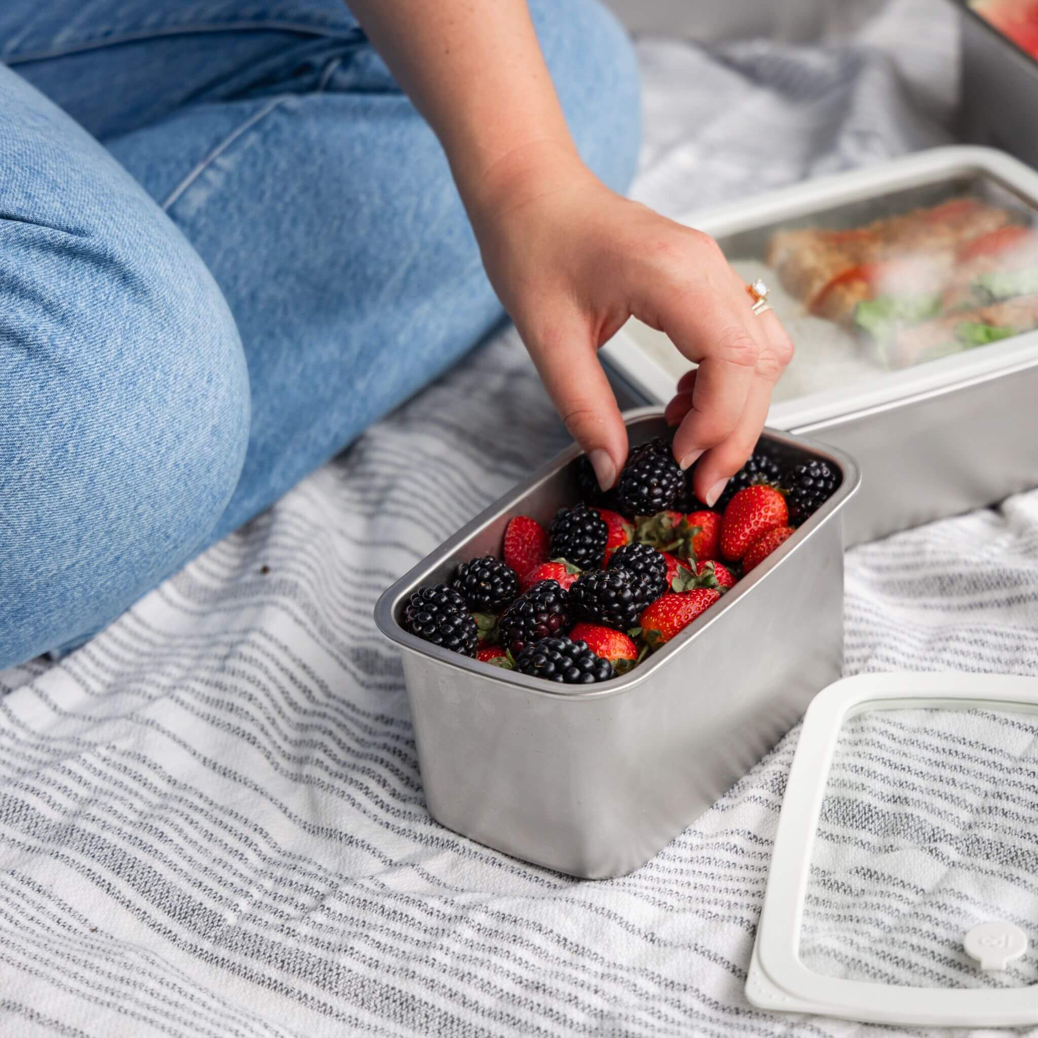 Rectangle Stainless Steel and Glass Containers | 2pk