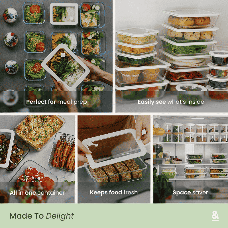 Glass Food Containers | Rectangle Mixed 3pk