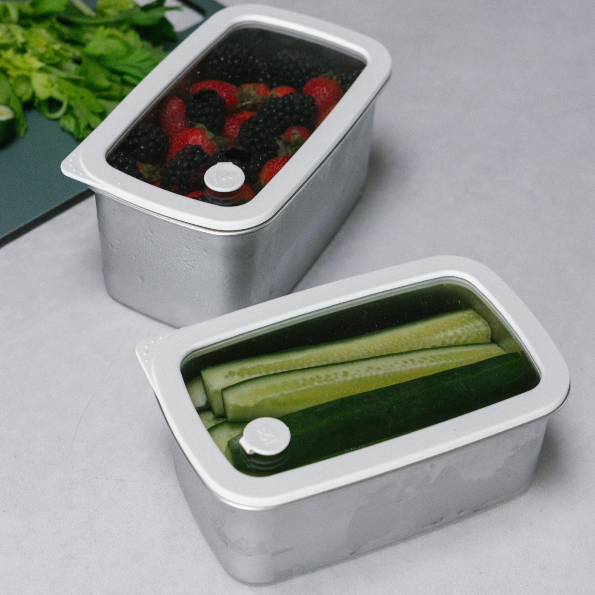 Rectangle Stainless Steel and Glass Containers | 2pk