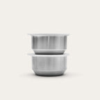 Round Stainless Steel and Glass Dip Bowls