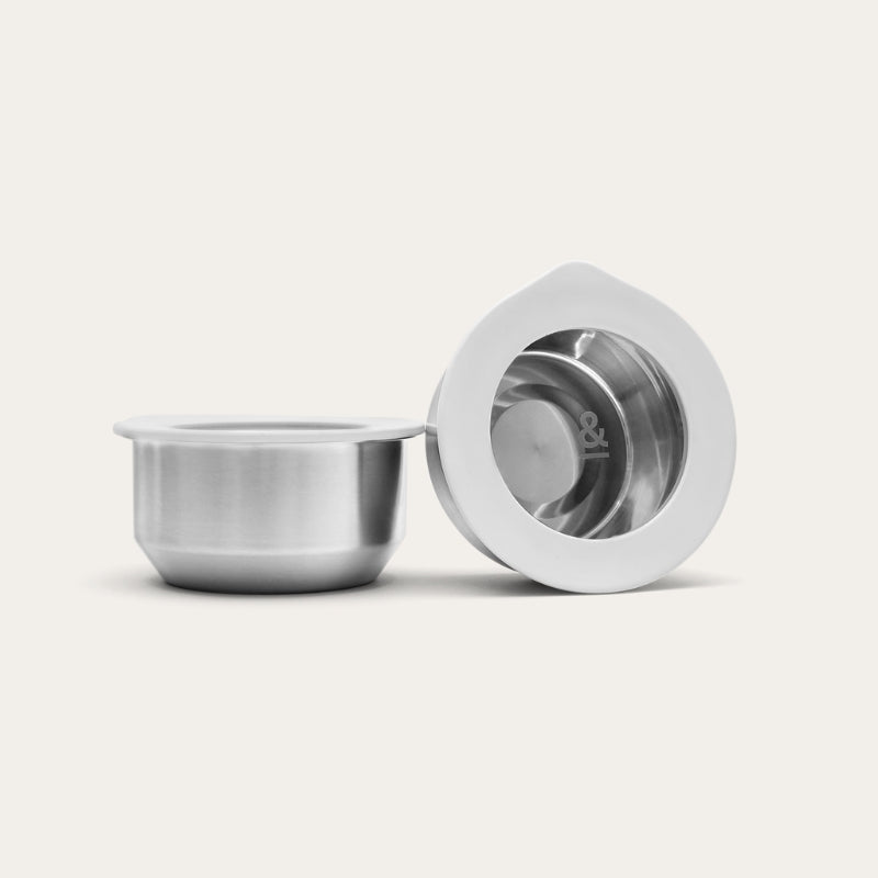 Round Stainless Steel and Glass Dip Bowls