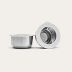 Round Stainless Steel and Glass Dip Bowls
